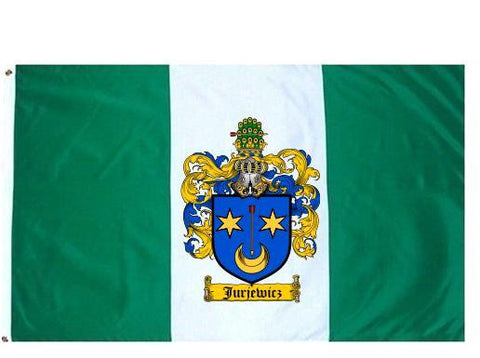 Jurjewicz family crest coat of arms flag
