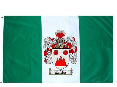 Katcher family crest coat of arms flag
