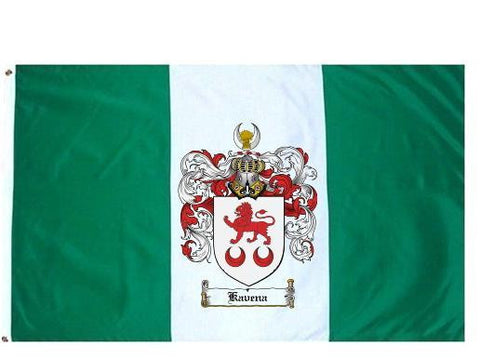 Kavena family crest coat of arms flag