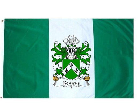 Kemeys family crest coat of arms flag