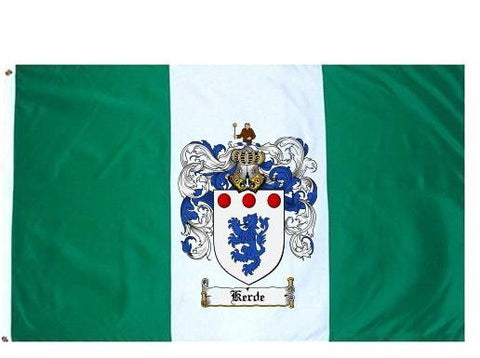 Kerde family crest coat of arms flag