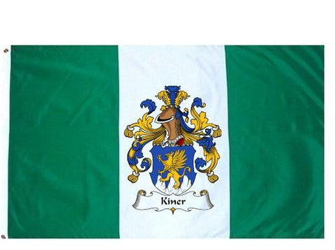 Kiner family crest coat of arms flag