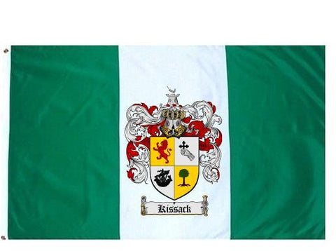 Kissack family crest coat of arms flag