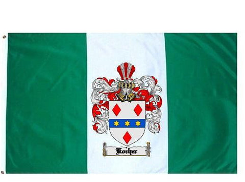 Kocher family crest coat of arms flag