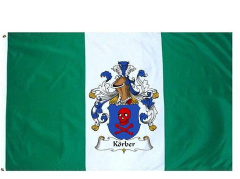 Korber family crest coat of arms flag
