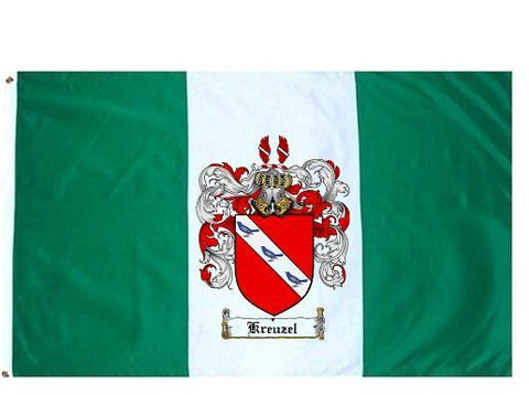 Kreuzel family crest coat of arms flag