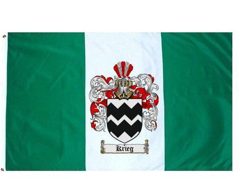 Krieg family crest coat of arms flag