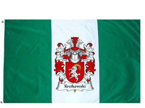 Krzikowski family crest coat of arms flag