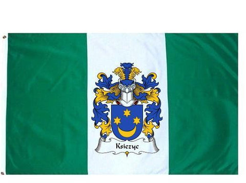 Ksiezyc family crest coat of arms flag