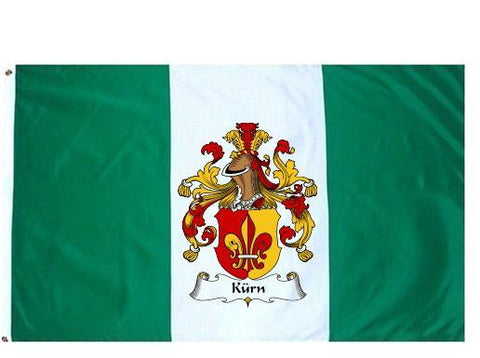 Kurn family crest coat of arms flag
