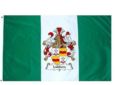 Lübbers family crest coat of arms flag