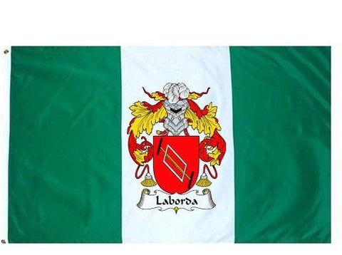 Laborda family crest coat of arms flag