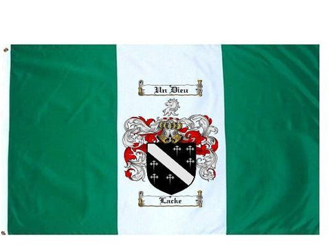 Lacke family crest coat of arms flag