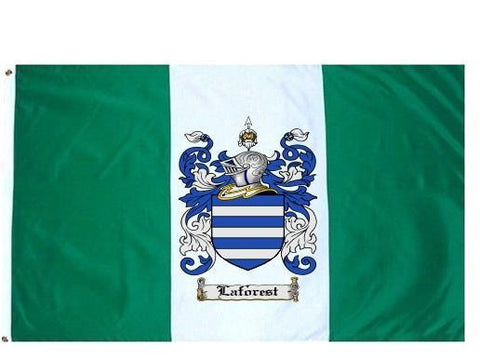 Laforest family crest coat of arms flag