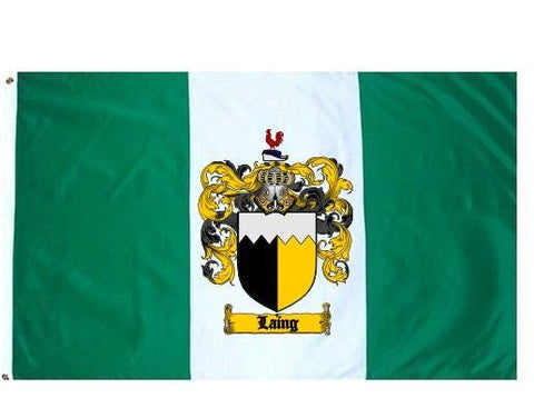 Laing family crest coat of arms flag