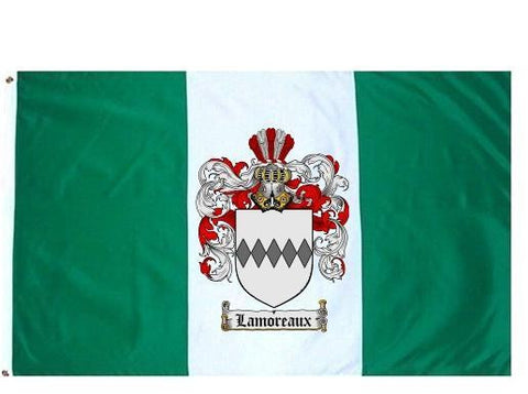 Lamoreaux family crest coat of arms flag