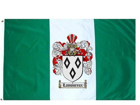 Lamoureux family crest coat of arms flag