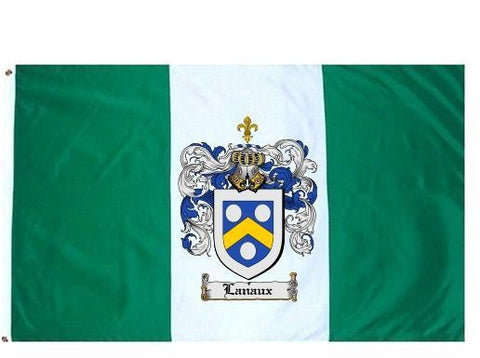 Lanaux family crest coat of arms flag