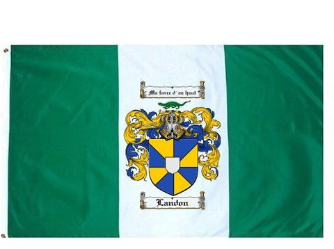 Landon family crest coat of arms flag