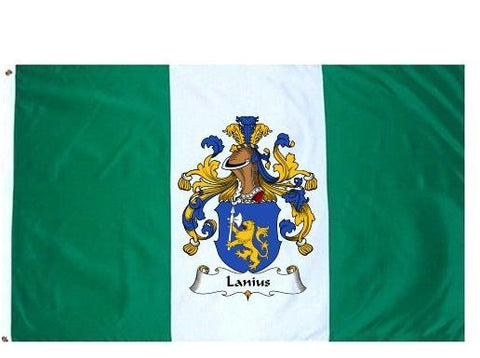 Lanius family crest coat of arms flag