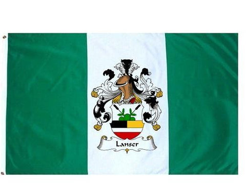 Lanser family crest coat of arms flag