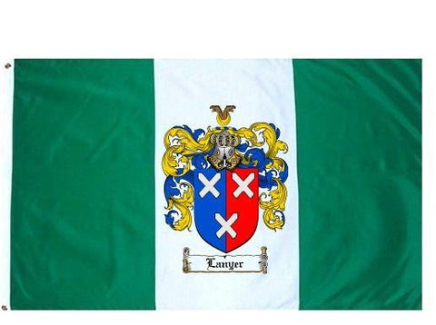 Lanyer family crest coat of arms flag