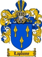 Laplume coat of arms family crest download