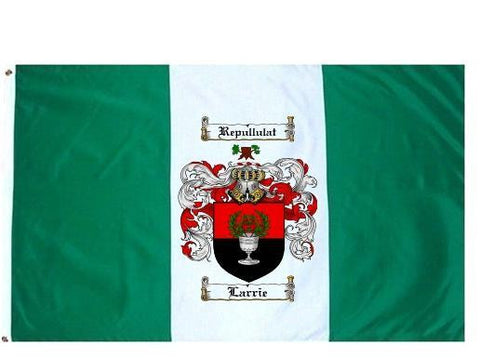 Larrie family crest coat of arms flag