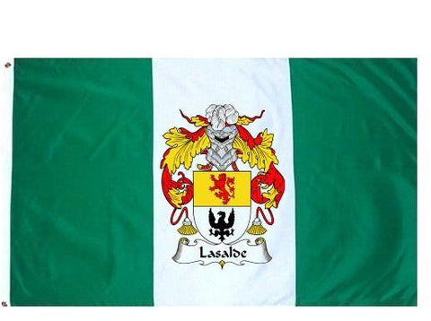 Lasalde family crest coat of arms flag