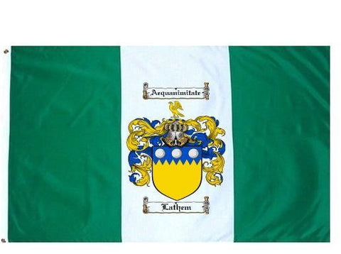 Lathem family crest coat of arms flag