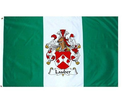 Lauber family crest coat of arms flag