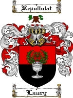 Laury coat of arms family crest download