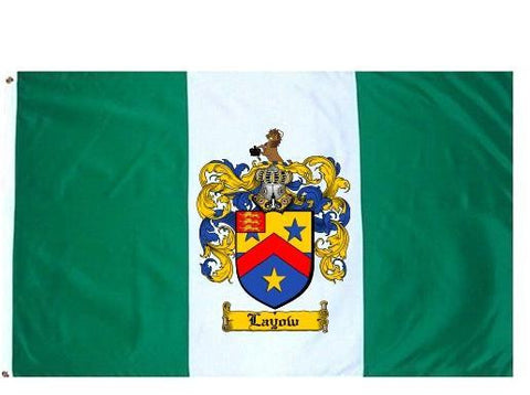 Layow family crest coat of arms flag