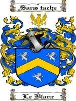 Le'Blanc coat of arms family crest download