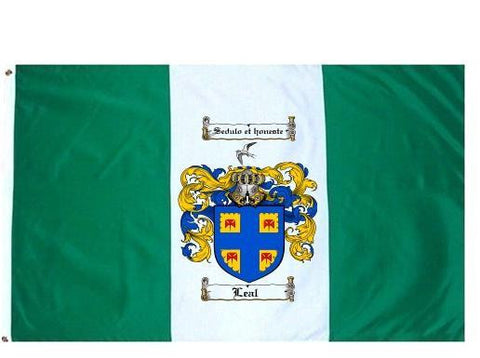 Leal family crest coat of arms flag