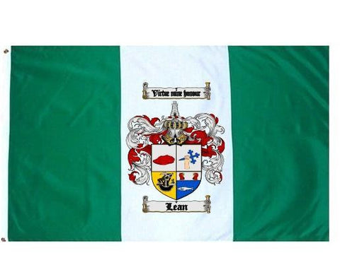 Lean family crest coat of arms flag