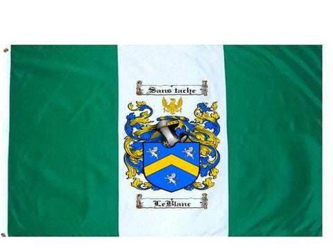 Leblanc family crest coat of arms flag