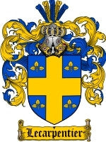 Lecarpentier coat of arms family crest download