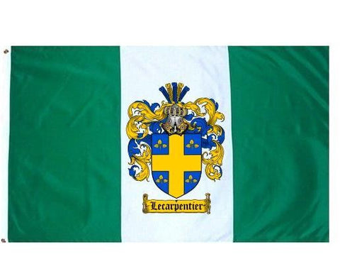 Lecarpentier family crest coat of arms flag
