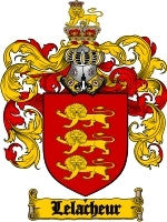 Lelacheur coat of arms family crest download