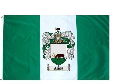 Lenon family crest coat of arms flag