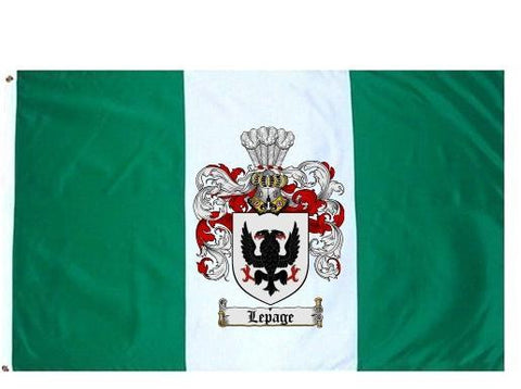 Lepage family crest coat of arms flag