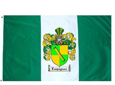 Lespagnou family crest coat of arms flag
