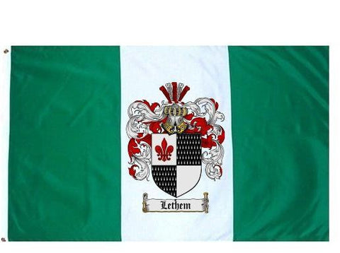 Lethem family crest coat of arms flag