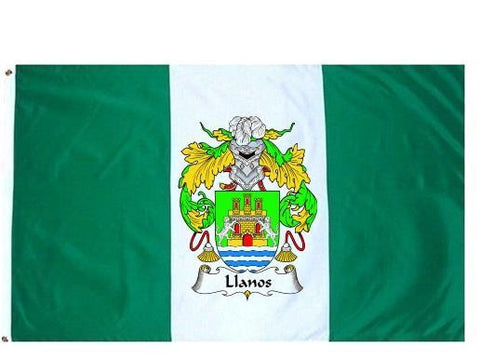 Llanos family crest coat of arms flag