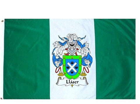 Llaser family crest coat of arms flag