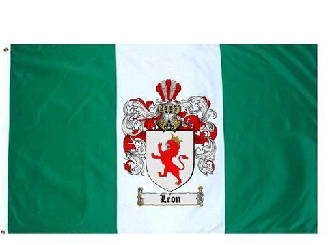 Loeon family crest coat of arms flag