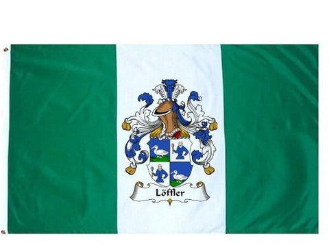 Loffler family crest coat of arms flag