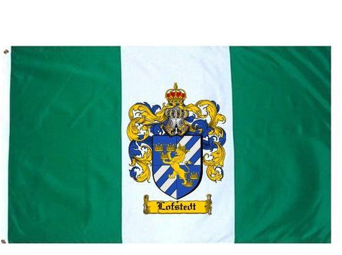 Lofstedt family crest coat of arms flag