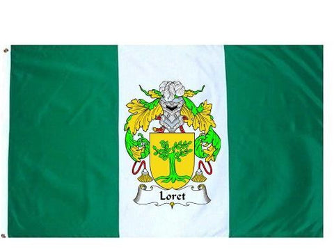 Loret family crest coat of arms flag